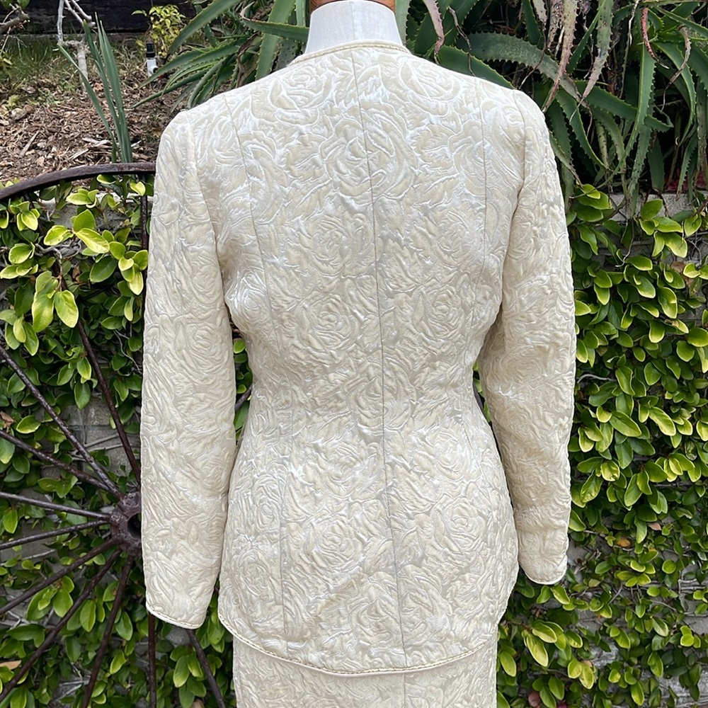 Lillie Rubin vintage brocade metallic skirt suit - Picture 5 of 10